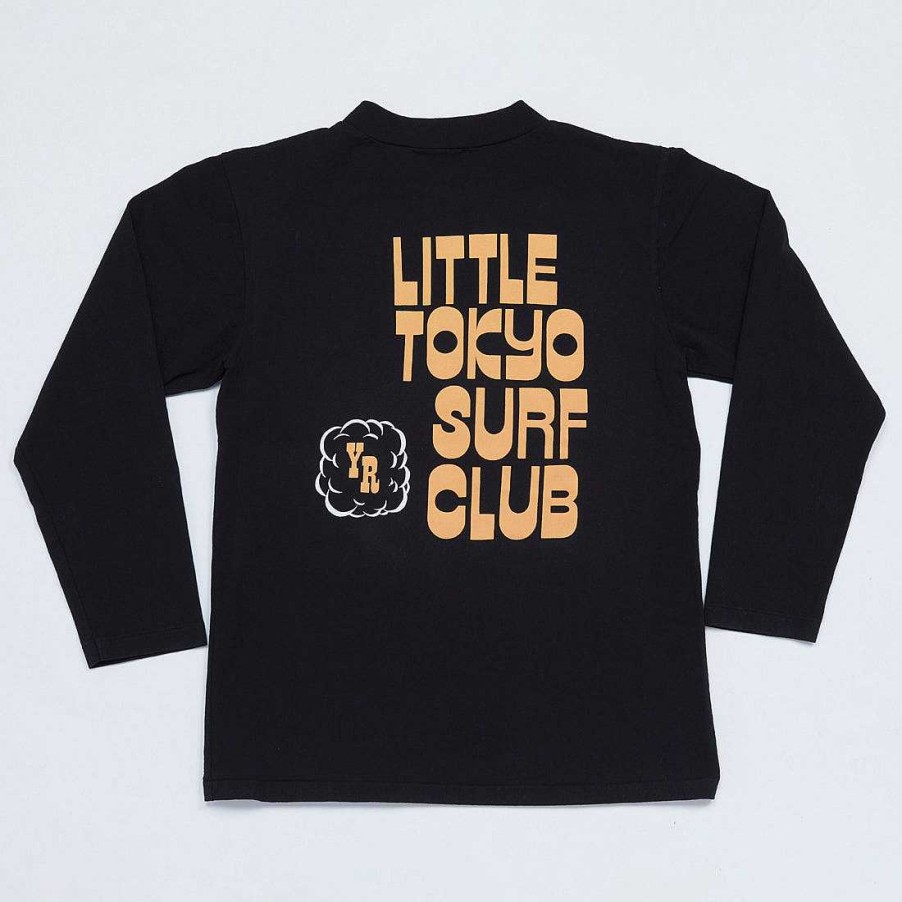 Clothing Yellow Rat | Little Tokyo Surf Club Mock Neck Long Sleeve Tee Black