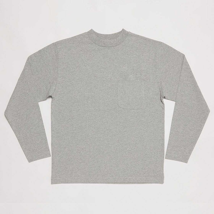 Clothing Yellow Rat | Mock Neck Long Sleeve Tee Heather Gray