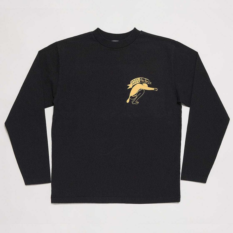 Clothing Yellow Rat | Kio'S Ding Repair Original Mock Neck Long Sleeve Tee Black