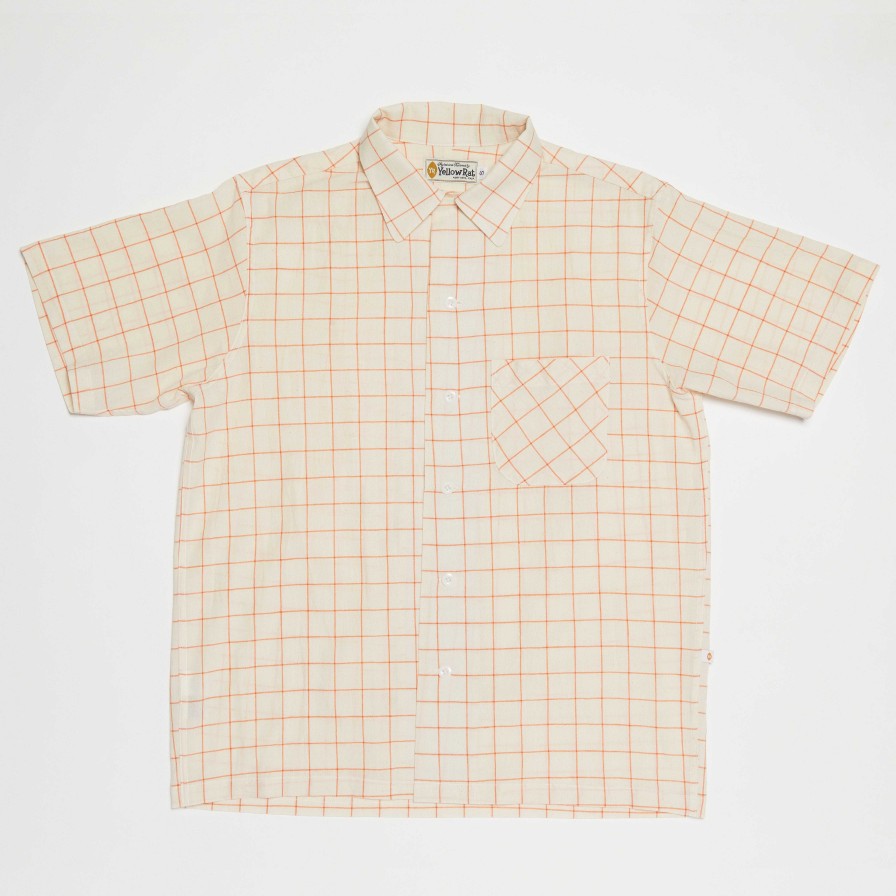 Clothing Yellow Rat | Round Collar Shirt Orange X Natural