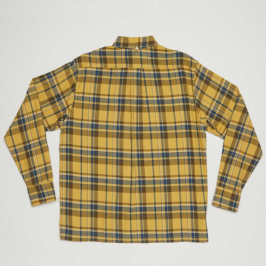 Clothing Yellow Rat | Convertible Collar Button-Down Shirt Yellow X Navy