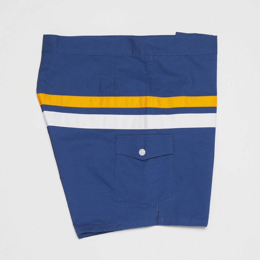 Clothing Yellow Rat | Dual Stripes Trunks Navy