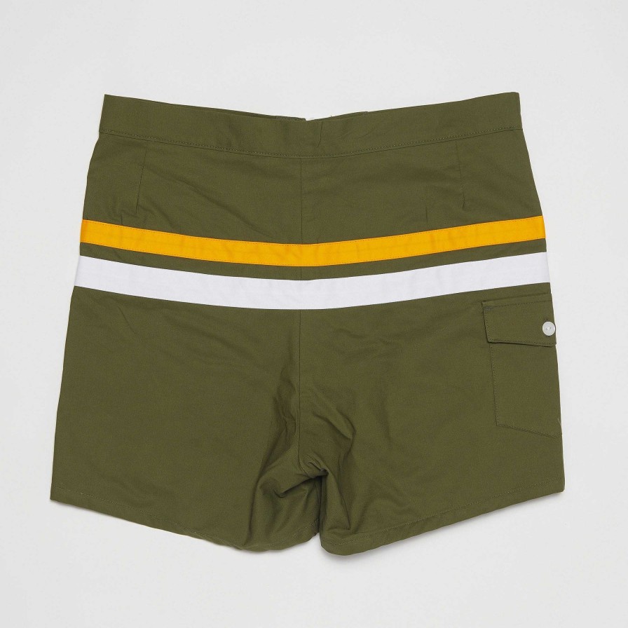 Clothing Yellow Rat | Dual Stripes Trunks Green