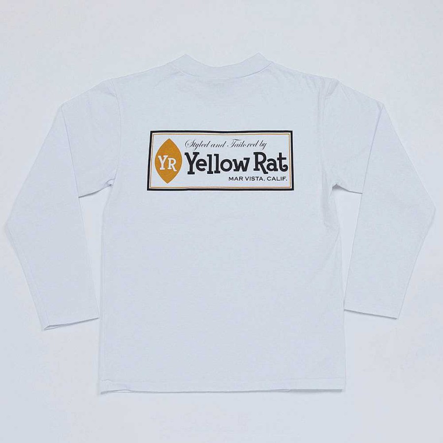 Clothing Yellow Rat | Classic Box Mock Neck Long Sleeve Tee White