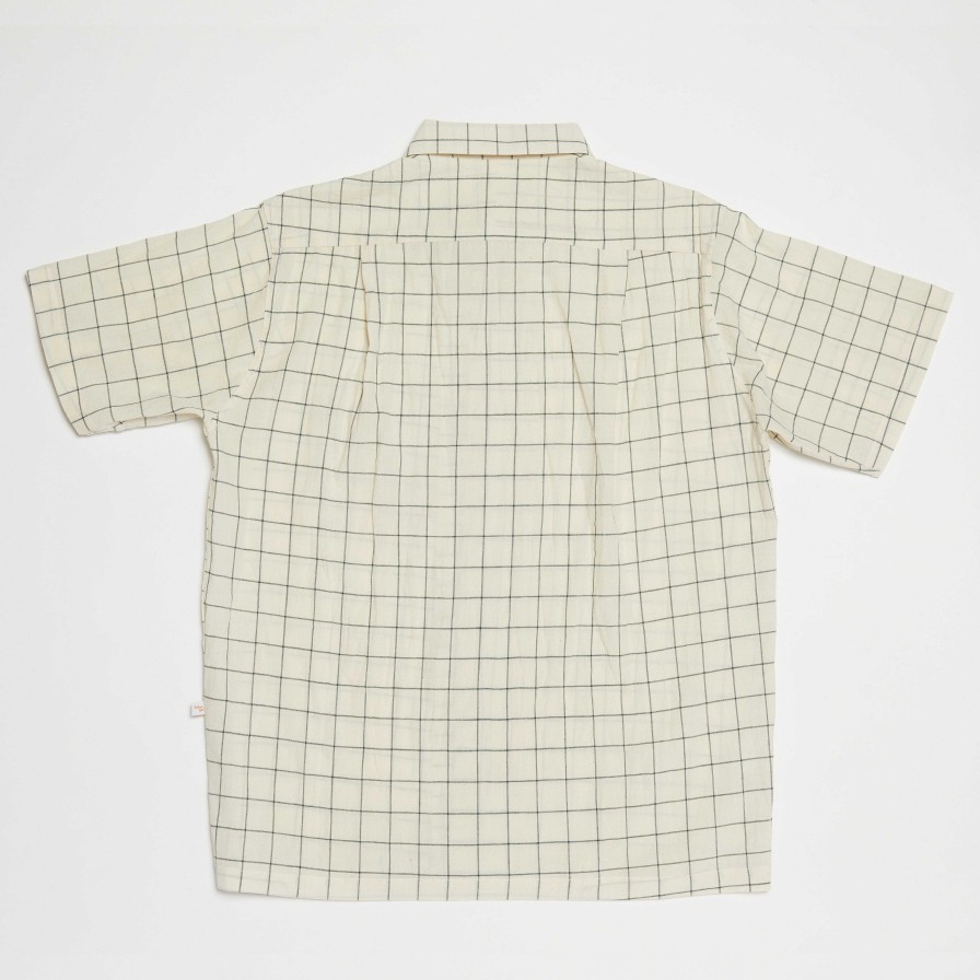 Clothing Yellow Rat | Round Collar Shirt Green X Natural