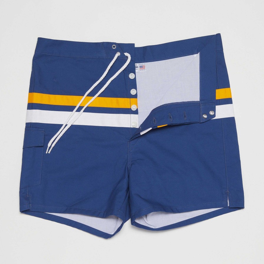 Clothing Yellow Rat | Dual Stripes Trunks Navy