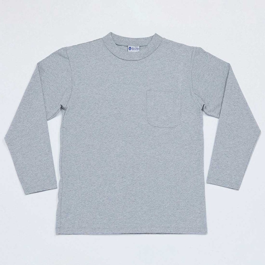 Clothing Yellow Rat | Mock Neck Long Sleeve Tee Heather Gray