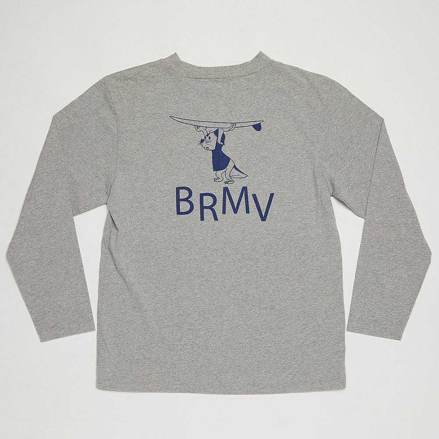 Clothing Yellow Rat | Brmv Mock Neck Long Sleeve Tee Heather Gray