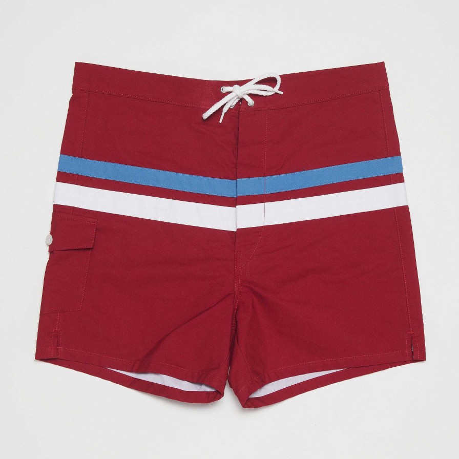 Clothing Yellow Rat | Dual Stripes Trunks Red