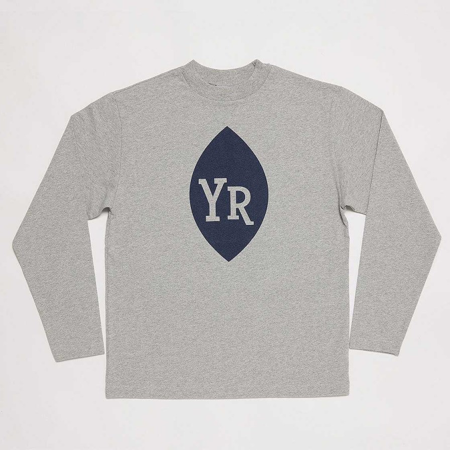 Clothing Yellow Rat | Huge Logo Mock Neck Long Sleeve Tee Heather Gray