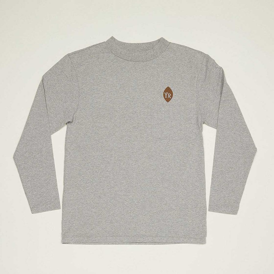 Clothing Yellow Rat | Yr Flower Mock Neck Long Sleeve T-Shirt Heather Gray